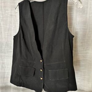 Classic Black Button-Front Vest